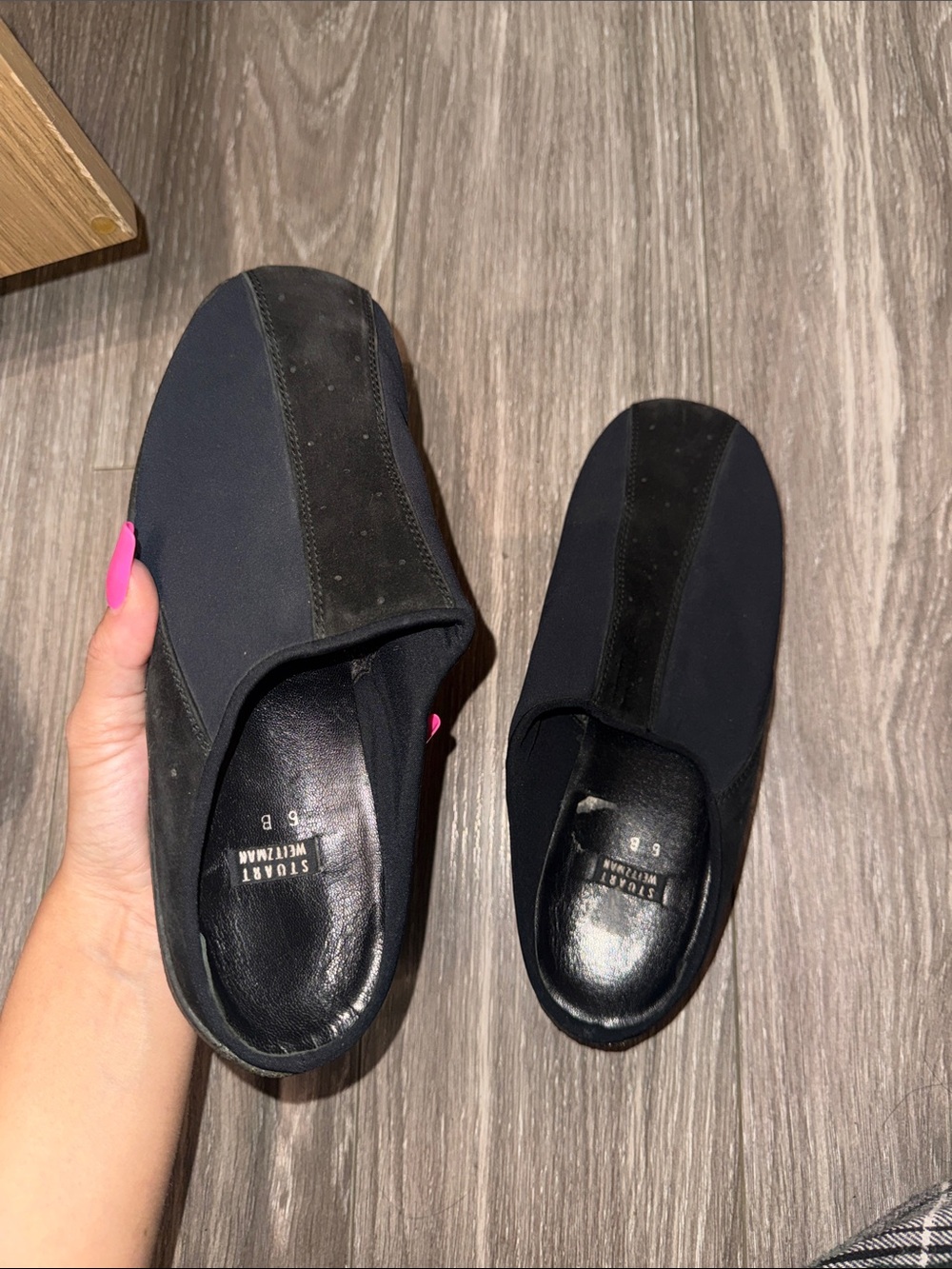 Stuart Weitzman Black Slip-On Mule Sneakers